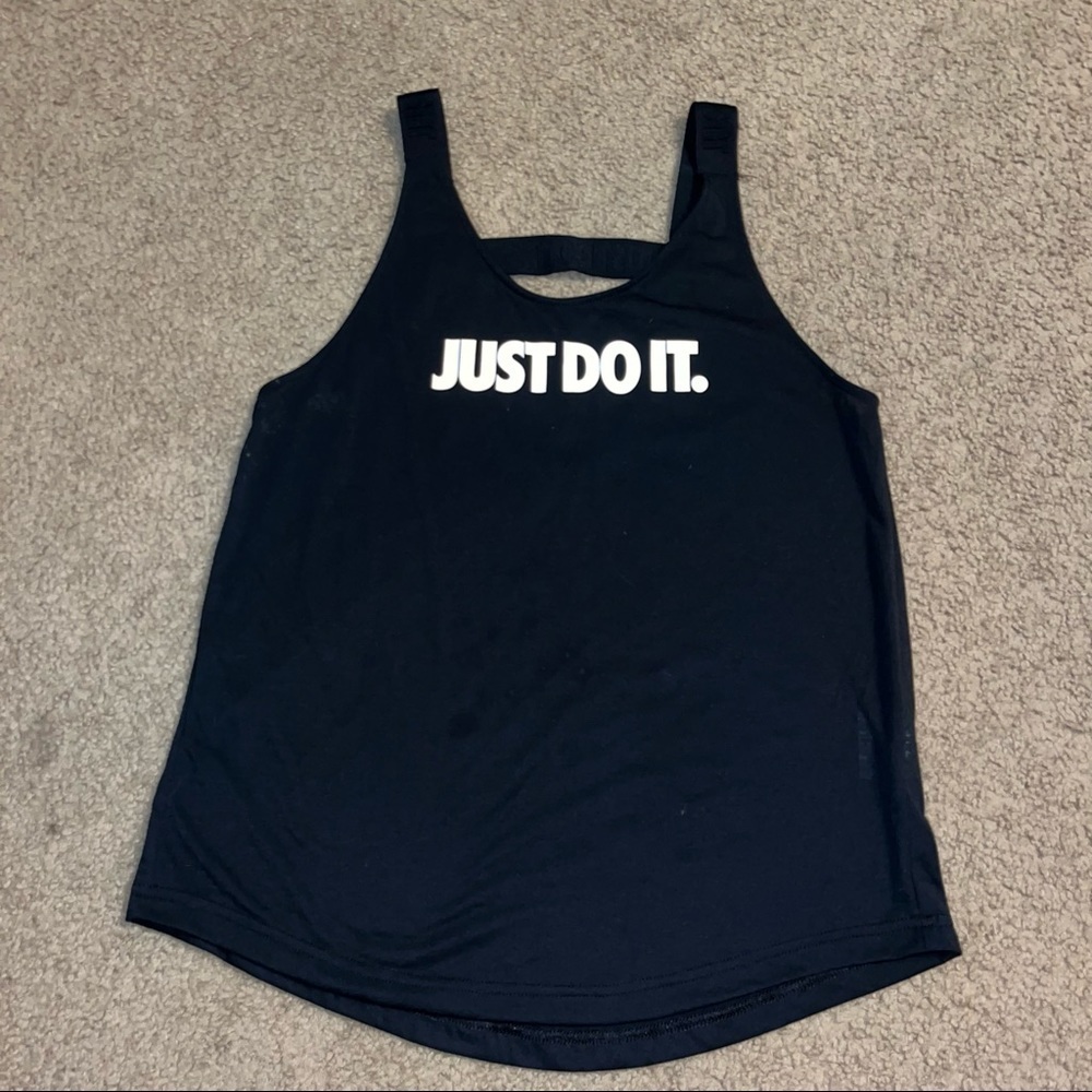 NIKE black Tank Top, size Small, “Just Do It”,